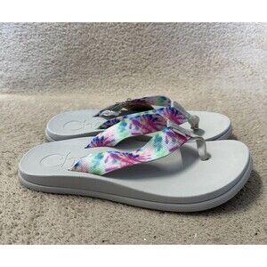 Chaco Chillos Flip Flop Sandals Light Tie Dye Rainbow JCH108786 Women’s Size 7